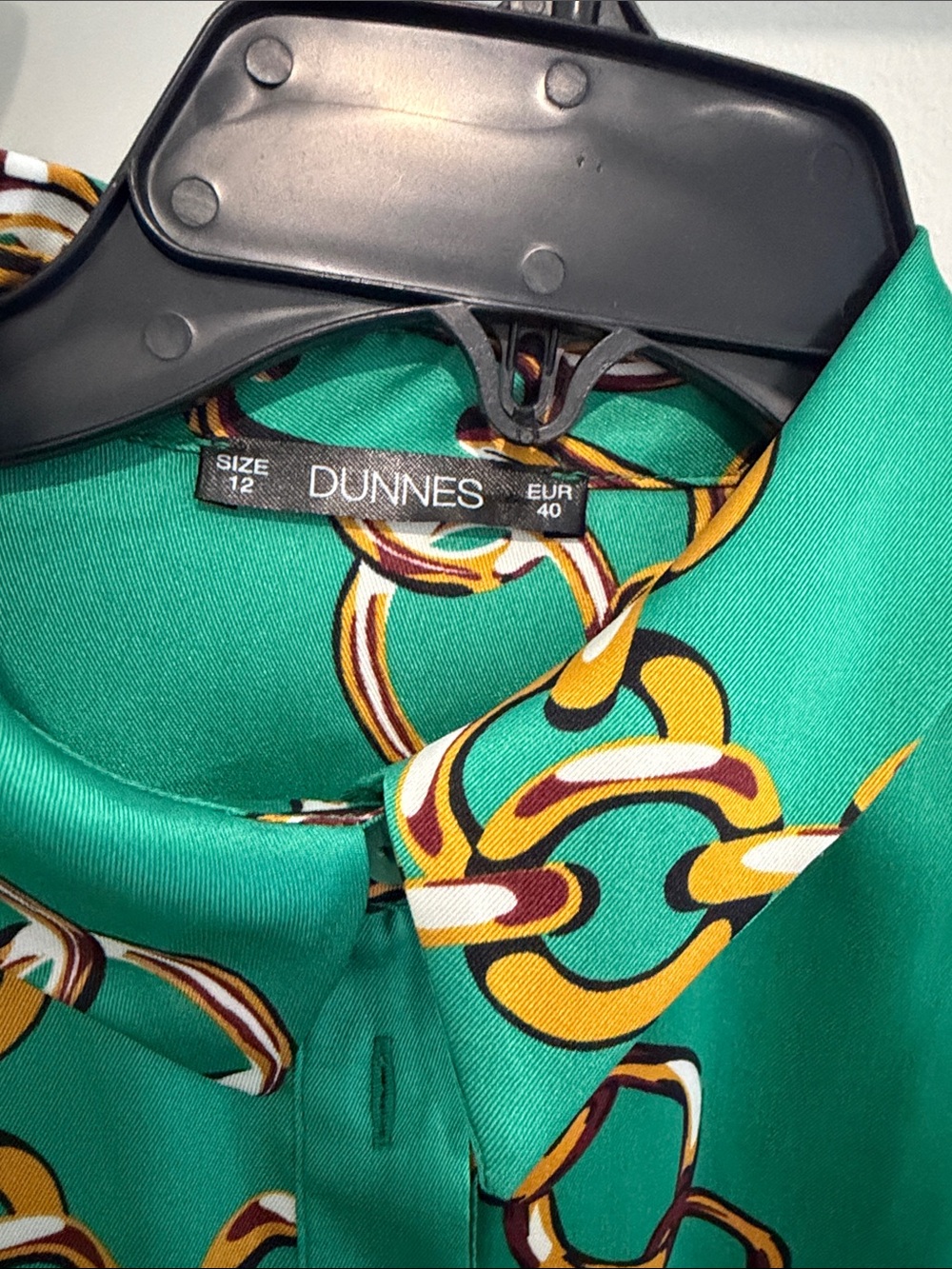 Dunnes Emerald Chain-Print Wrap Dress - Picture 3 of 3